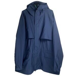 Eddie Bauer Men's Rain Jacket XL Navy Blue Multiple Closures Gore-Tex Vented